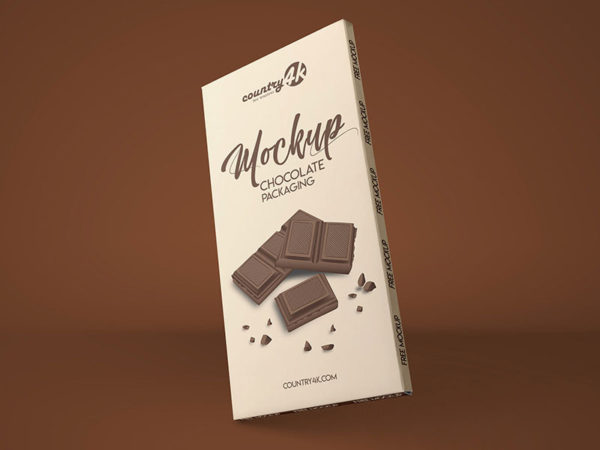 Floating Chocolate Packaging PSD Mockup