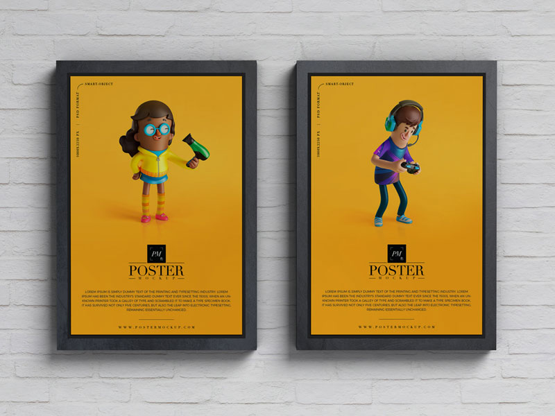 Display Posters PSD Mockup