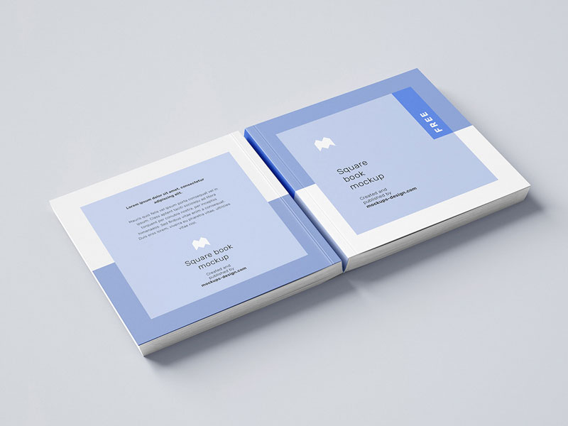 Thick Square Book PSD Mockup