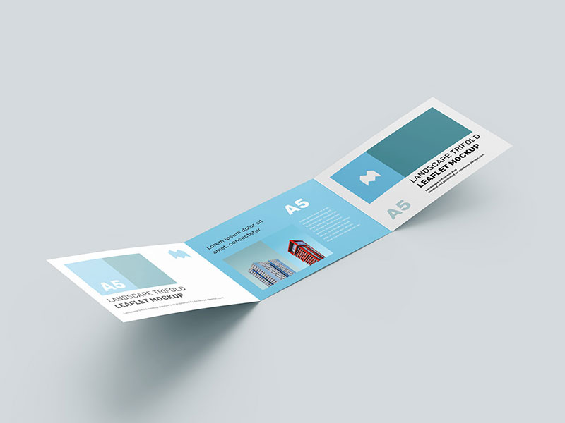 Download A5 Trifold Leaflet Psd Mockup Mockupsq