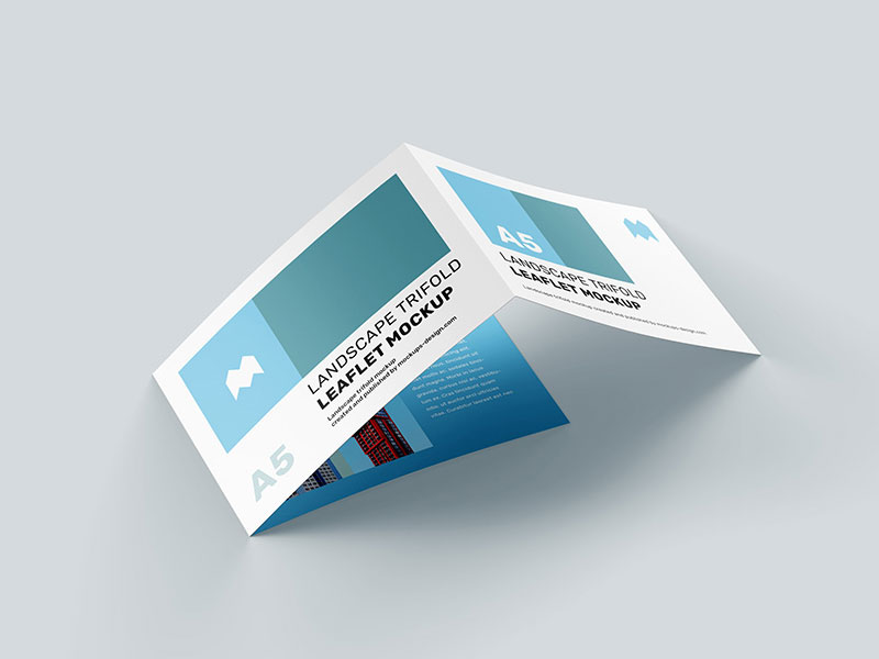 Download A5 Trifold Leaflet Psd Mockup Mockupsq