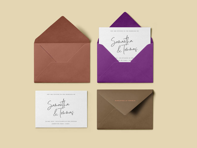 Greeting Cards with Envelopes PSD Mockup