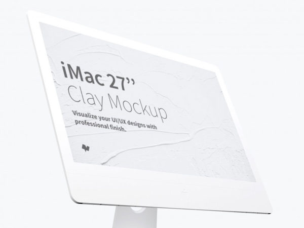 iMac 27 Inches Clay PSD Mockup