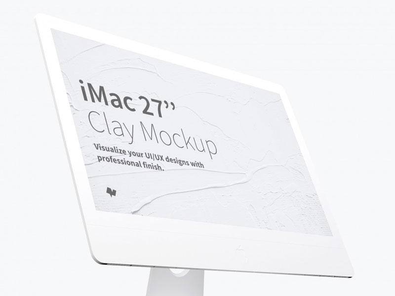 iMac 27 Inches Clay PSD Mockup