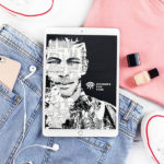 iPad with Jeans and Converse PSD Mockup