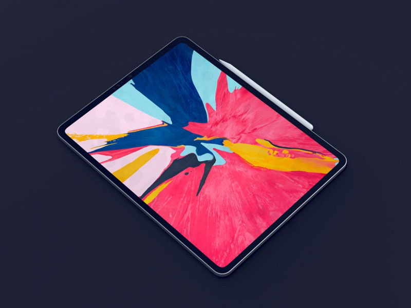 Isometric iPad Pro PSD Mockup
