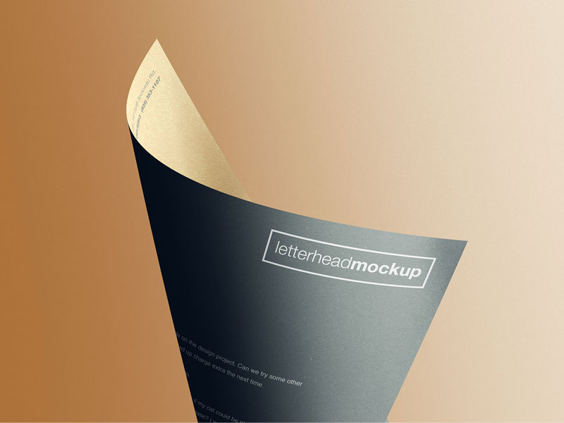 Download A4 Letterhead Curled PSD Mockup | MockupsQ