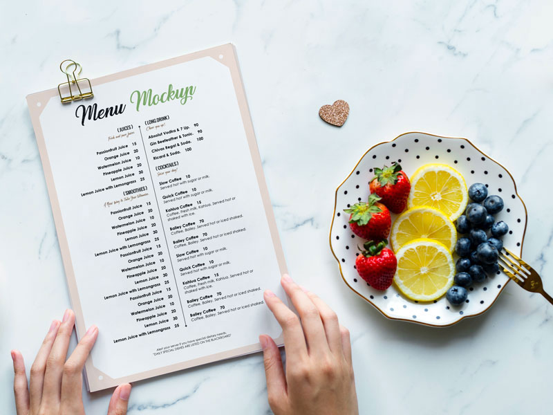 Restaurant Flyer/Menu PSD Mockup