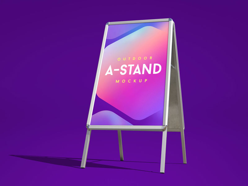 Foldable A Stand PSD Mockup MockupsQ