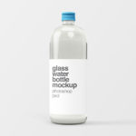 Glass Water Bottle PSD Mockup