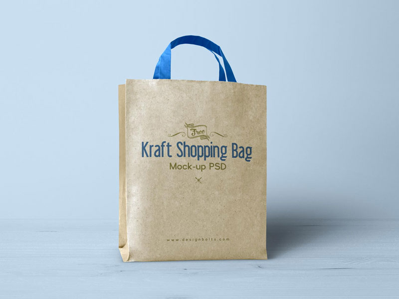 Download Kraft Paper Shopping Bag PSD Mockup | MockupsQ