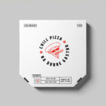 Pizza Box Top View PSD Mockup