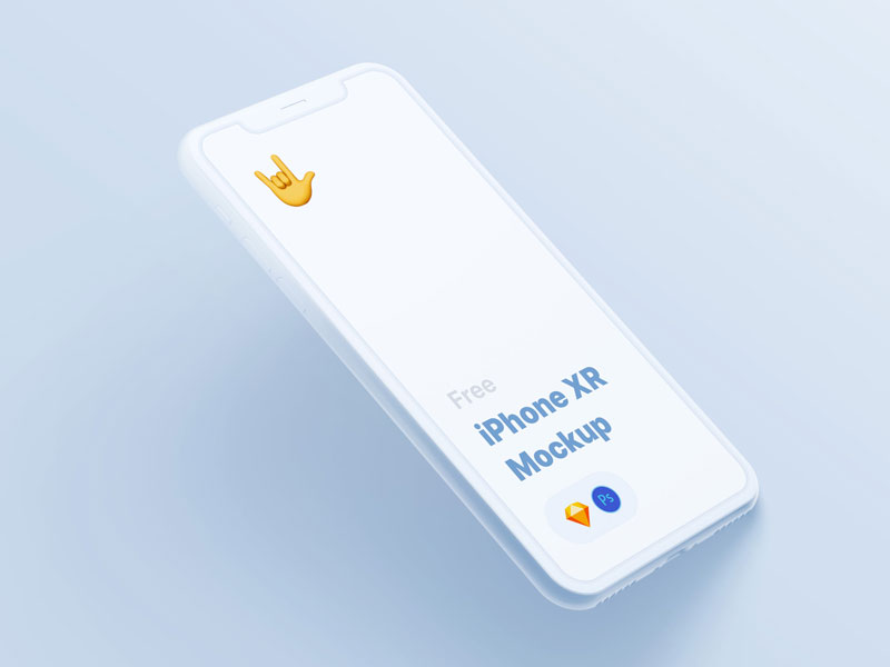 Floating iPhone Xr Front PSD Mockup