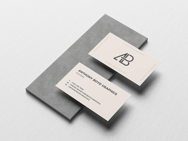 Business Cards On Board PSD Mockup