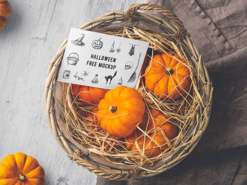 Halloween Card PSD Mockup