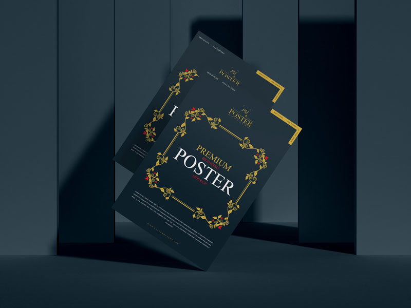 Download Poster Floating PSD Mockup | MockupsQ