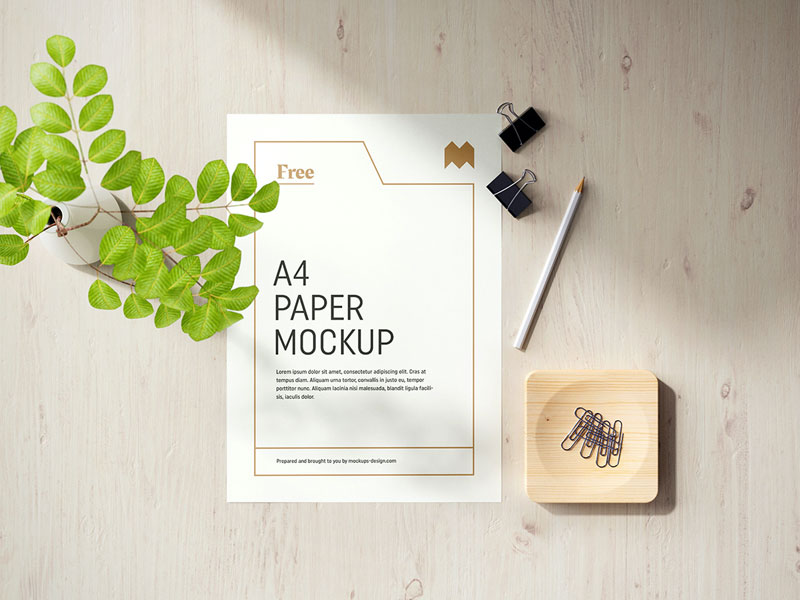 A4 Paper Scenes PSD Mockup