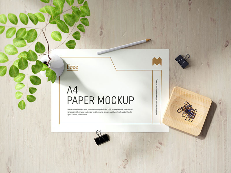 A4 Paper Scenes PSD Mockup