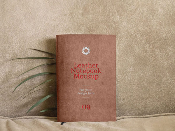 Leather Notebook PSD Mockup | MockupsQ