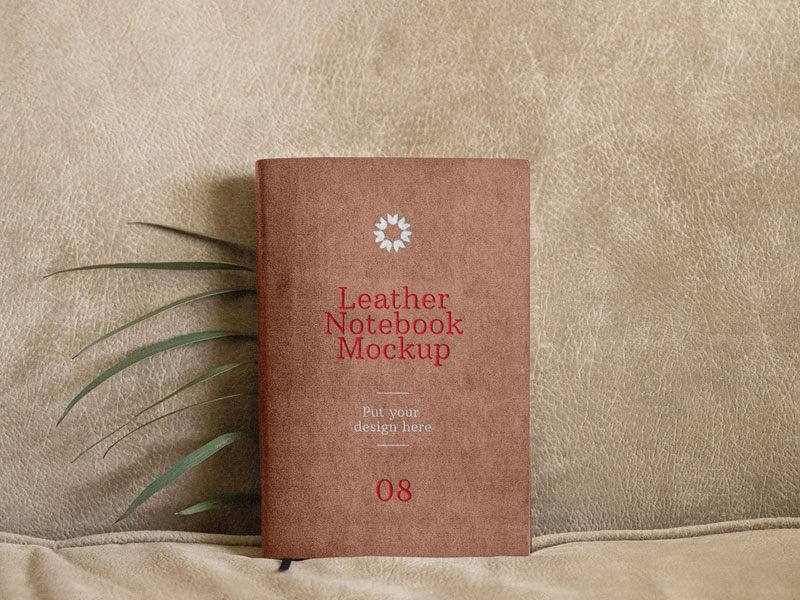 Leather Notebook PSD Mockup
