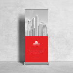 Front View Roll Up Stand PSD Mockup