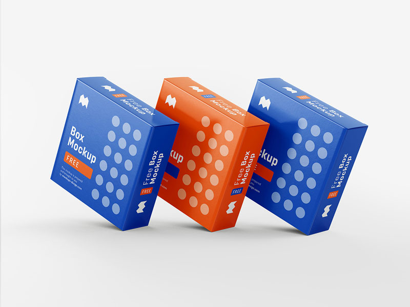 Download Square Box Packaging V2 PSD Mockup | MockupsQ