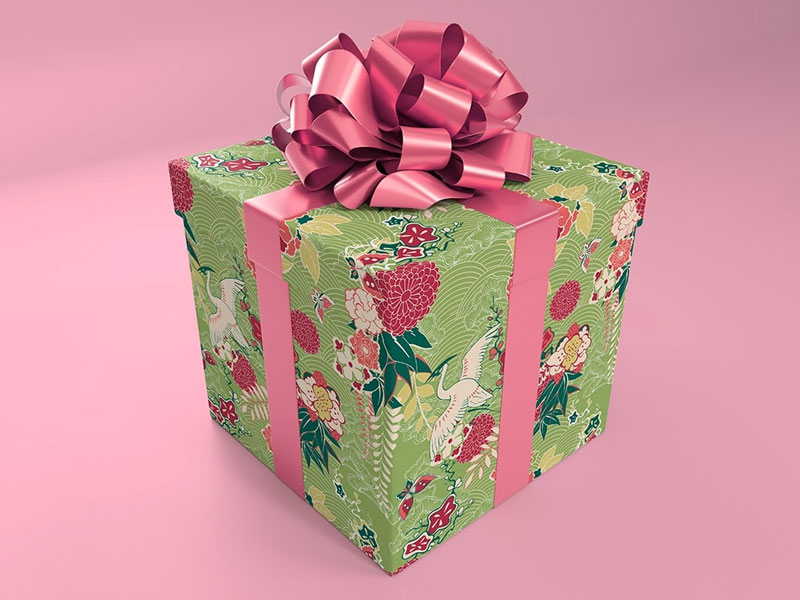 Download Wrapped Gift Box PSD Mockup | MockupsQ