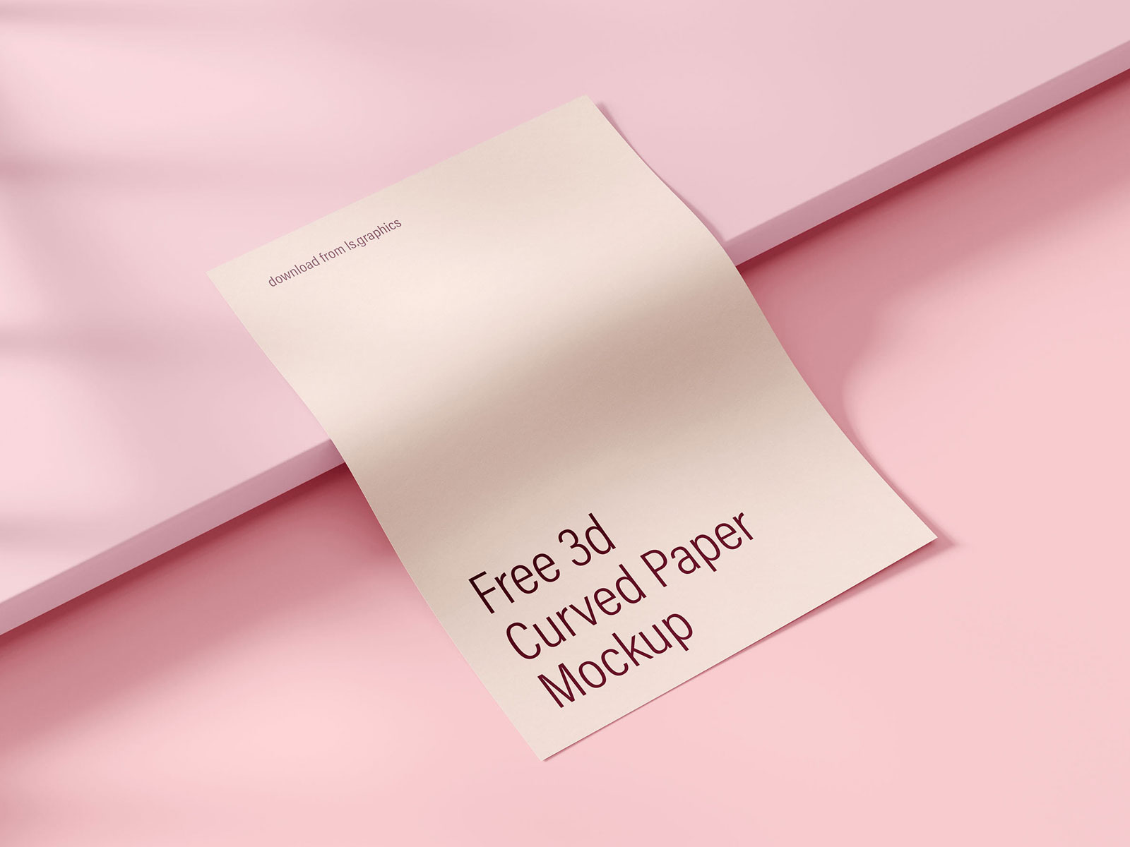 3D Curved Paper PSD Mockup