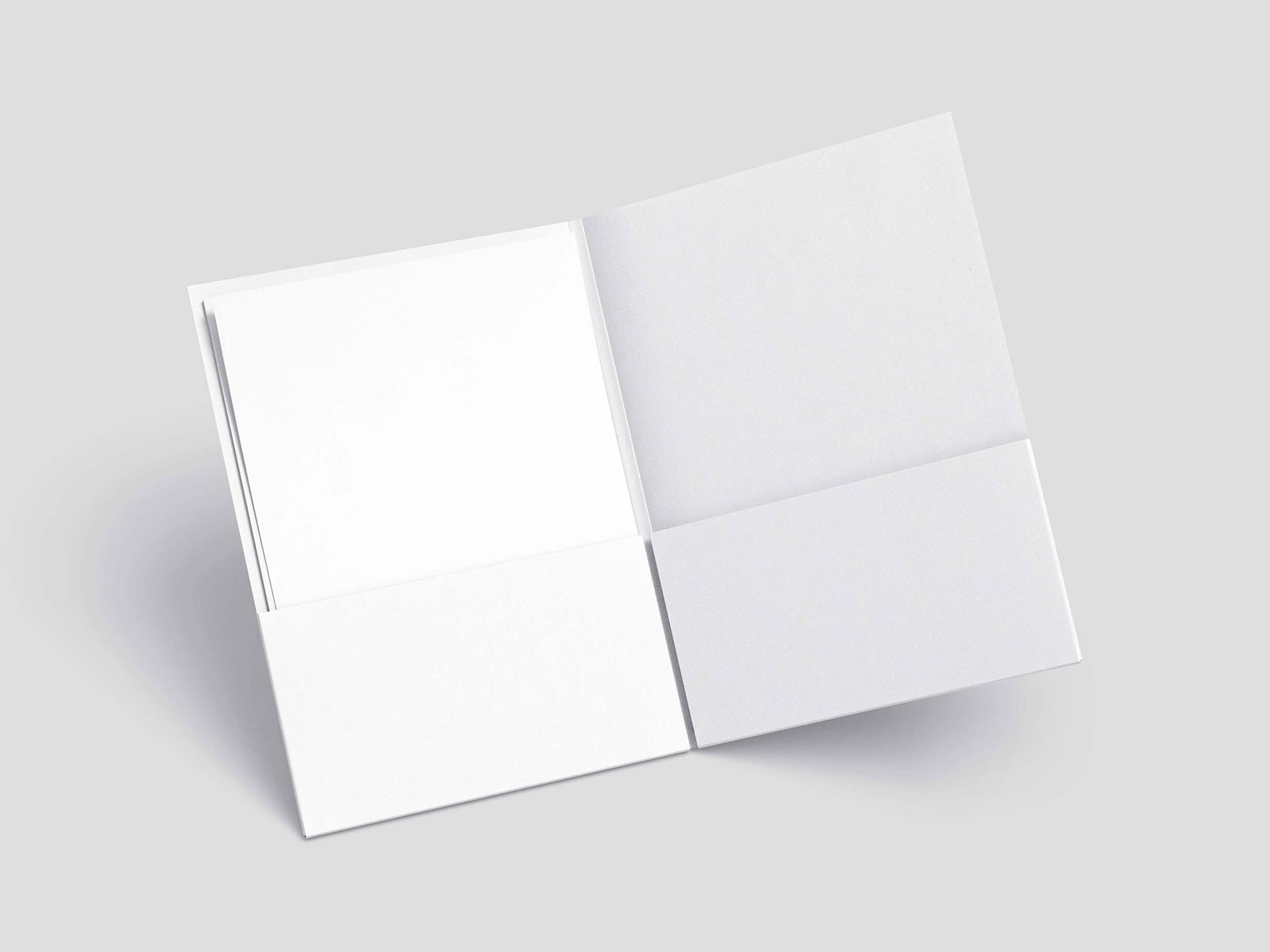 A4 Folder and Paper PSD Mockup