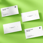 Top View Business Cards V2 PSD Mockup