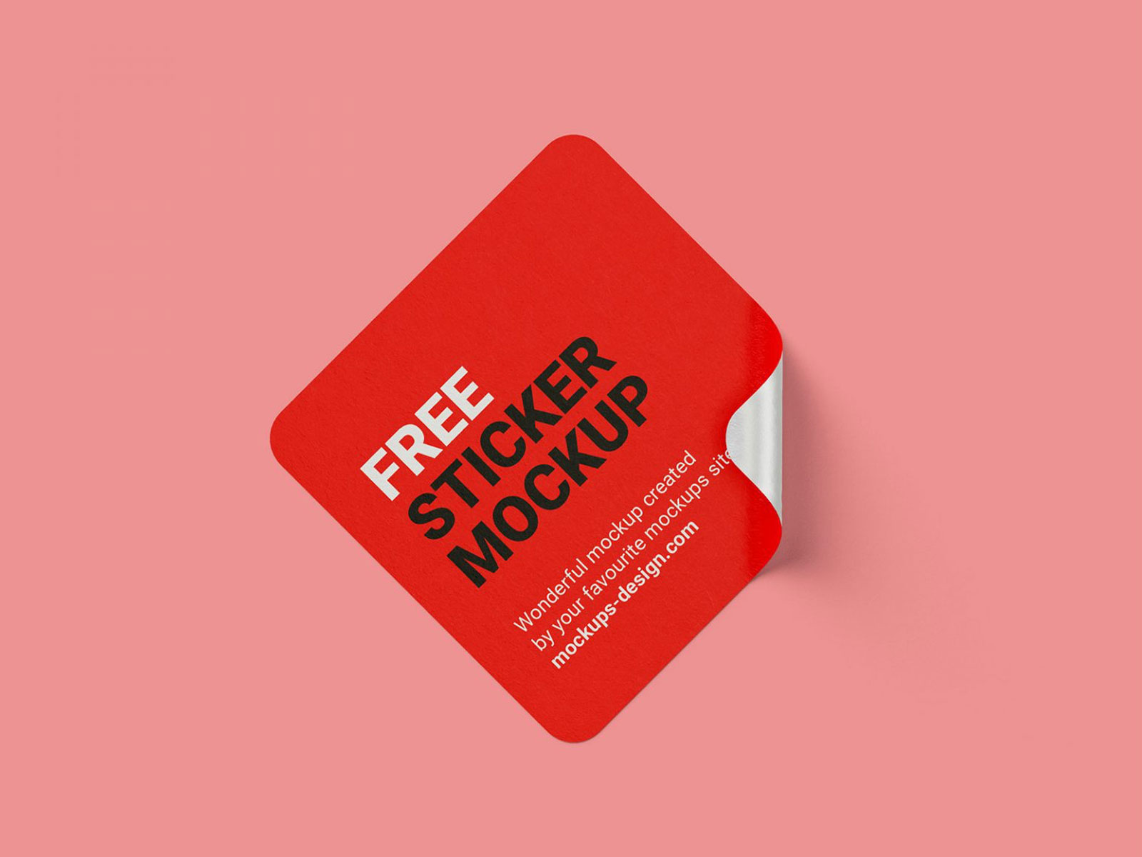 Square Sticker PSD Mockup