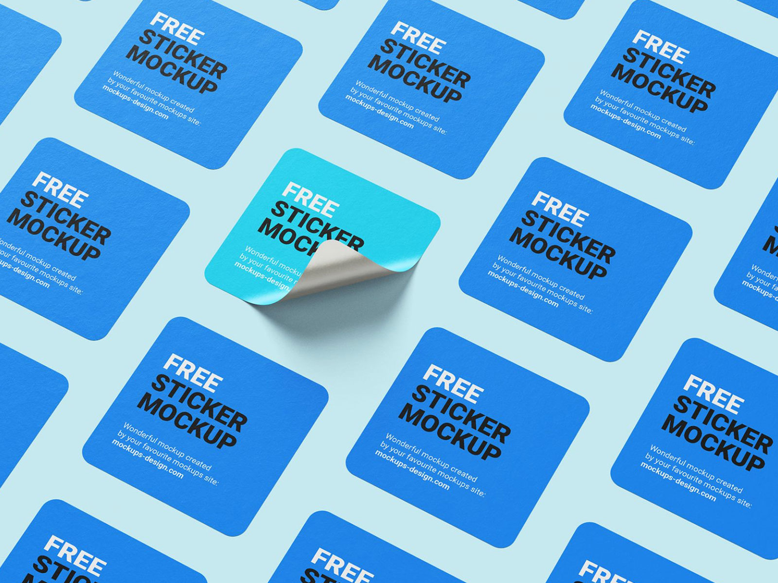 Square Sticker PSD Mockup | MockupsQ