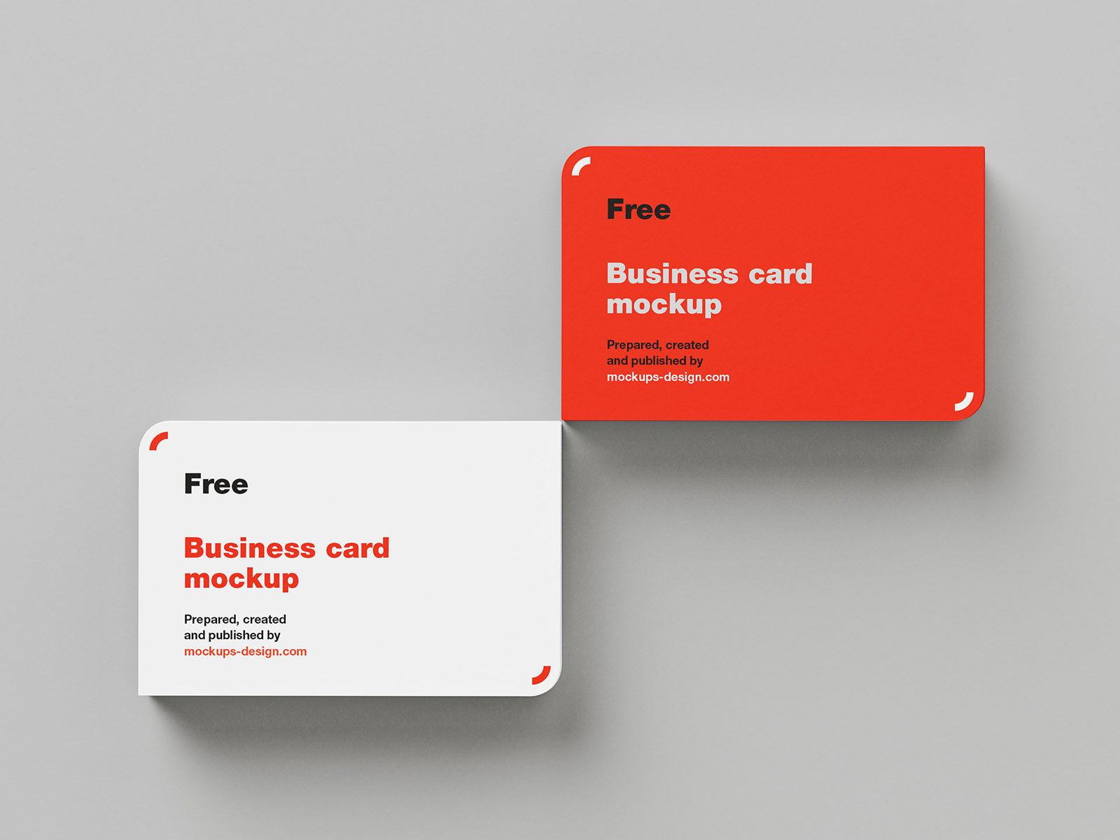 Rounded Corner Business Card PSD Mockup