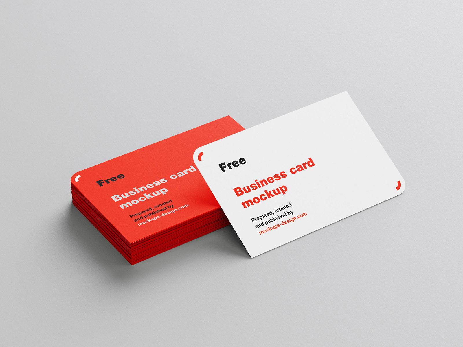 Rounded Corner Business Card PSD Mockup