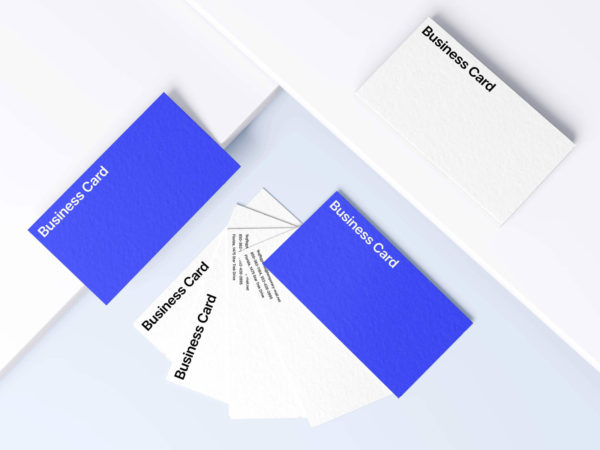 Top View Business Cards V3 PSD Mockup
